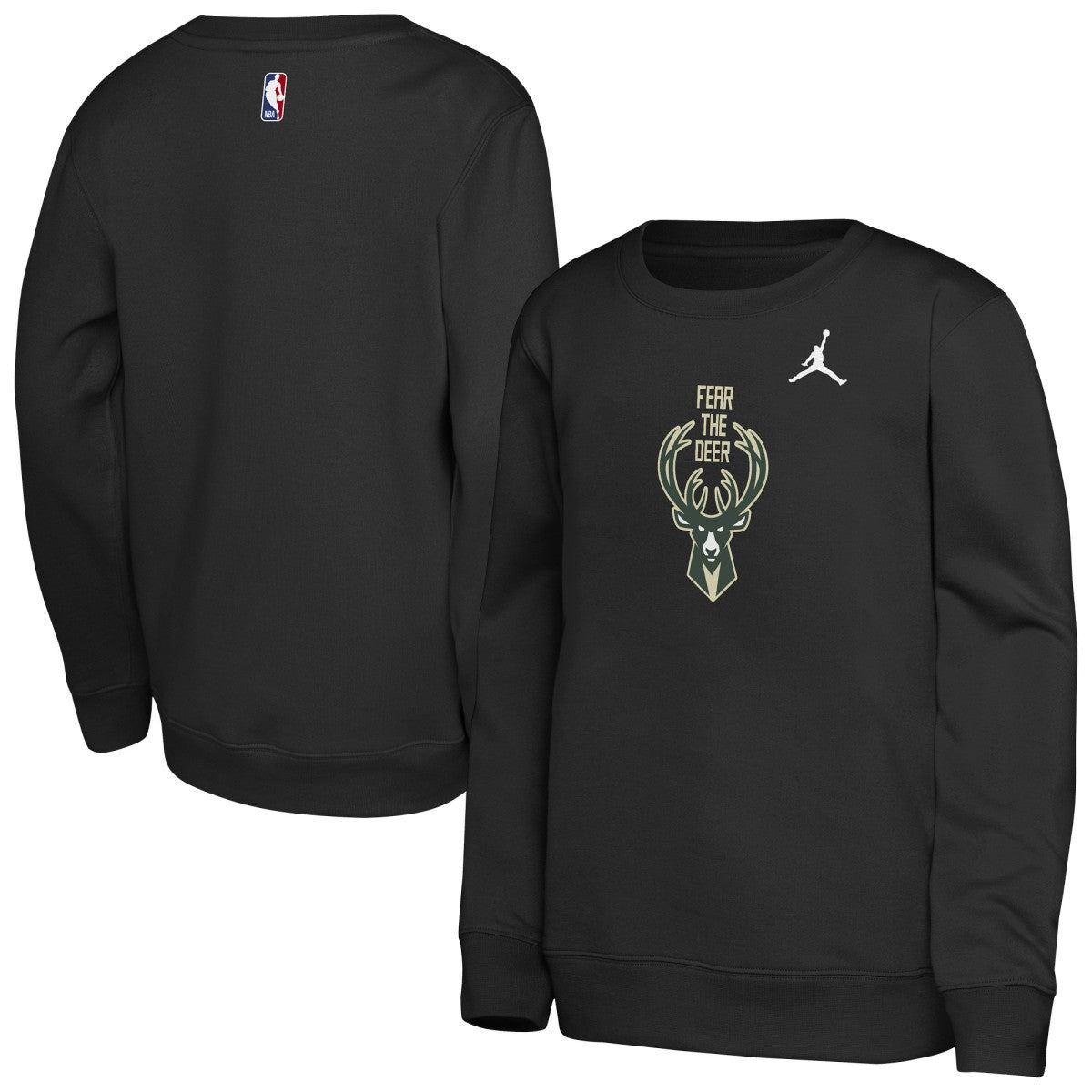 Milwaukee Bucks Jordan Brand Youth Courtside Statement Edition Sweatshirt - Black shop