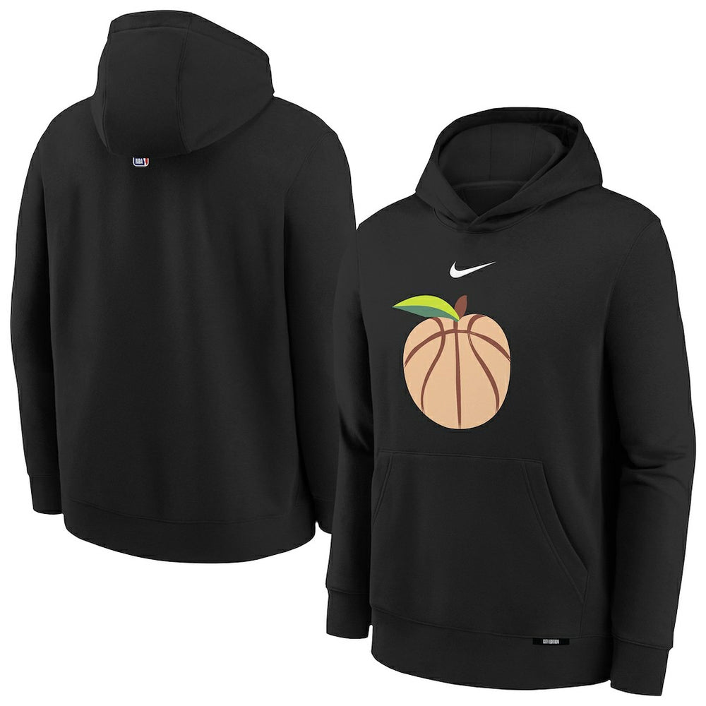 Atlanta Hawks Youth 2025/26 City Edition Club Fleece Pullover Hoodie - Black shop