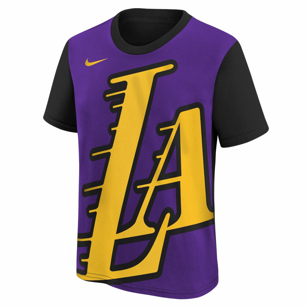 Los Angeles Lakers Youth 2025/26 City Edition Max90 T-Shirt - Purple/Black sale