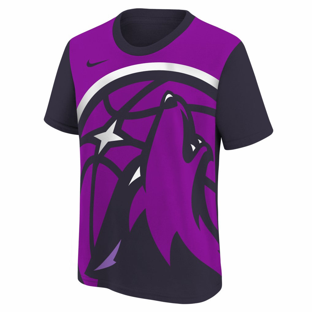 Minnesota Timberwolves Youth 2025/26 City Edition Max90 T-Shirt - Purple/Navy discount