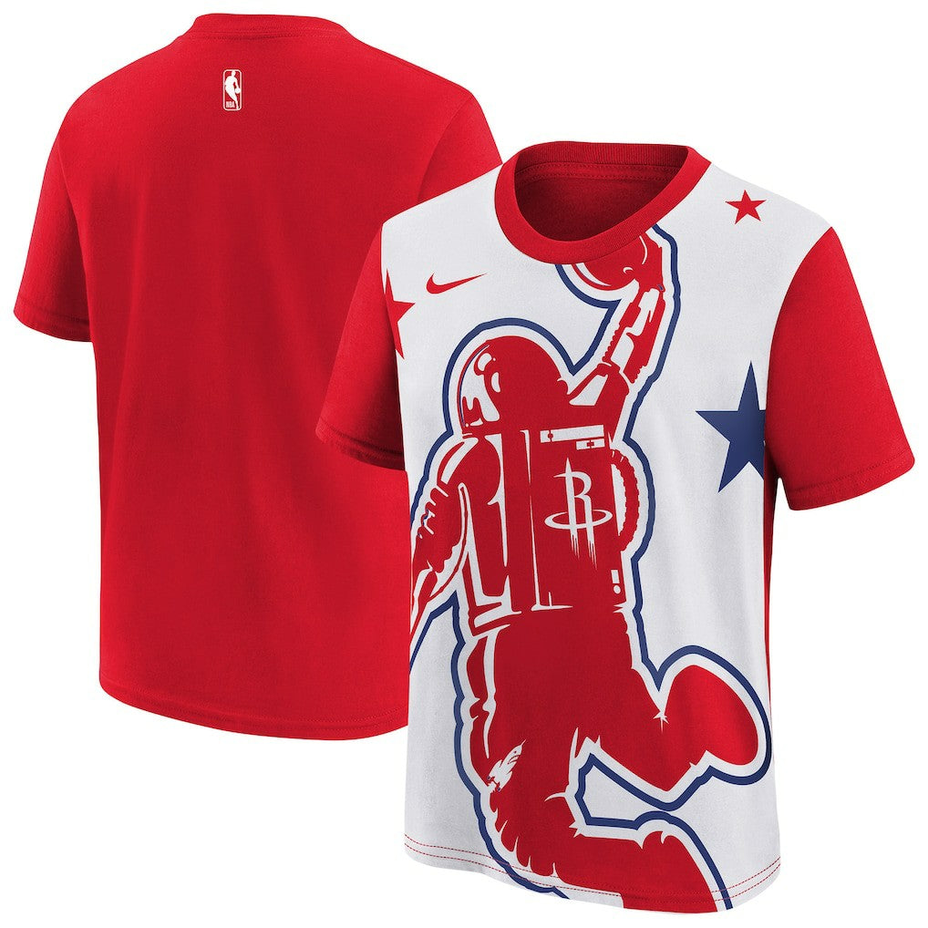 Houston Rockets Youth 2025/26 City Edition Max90 T-Shirt - Red/White discount