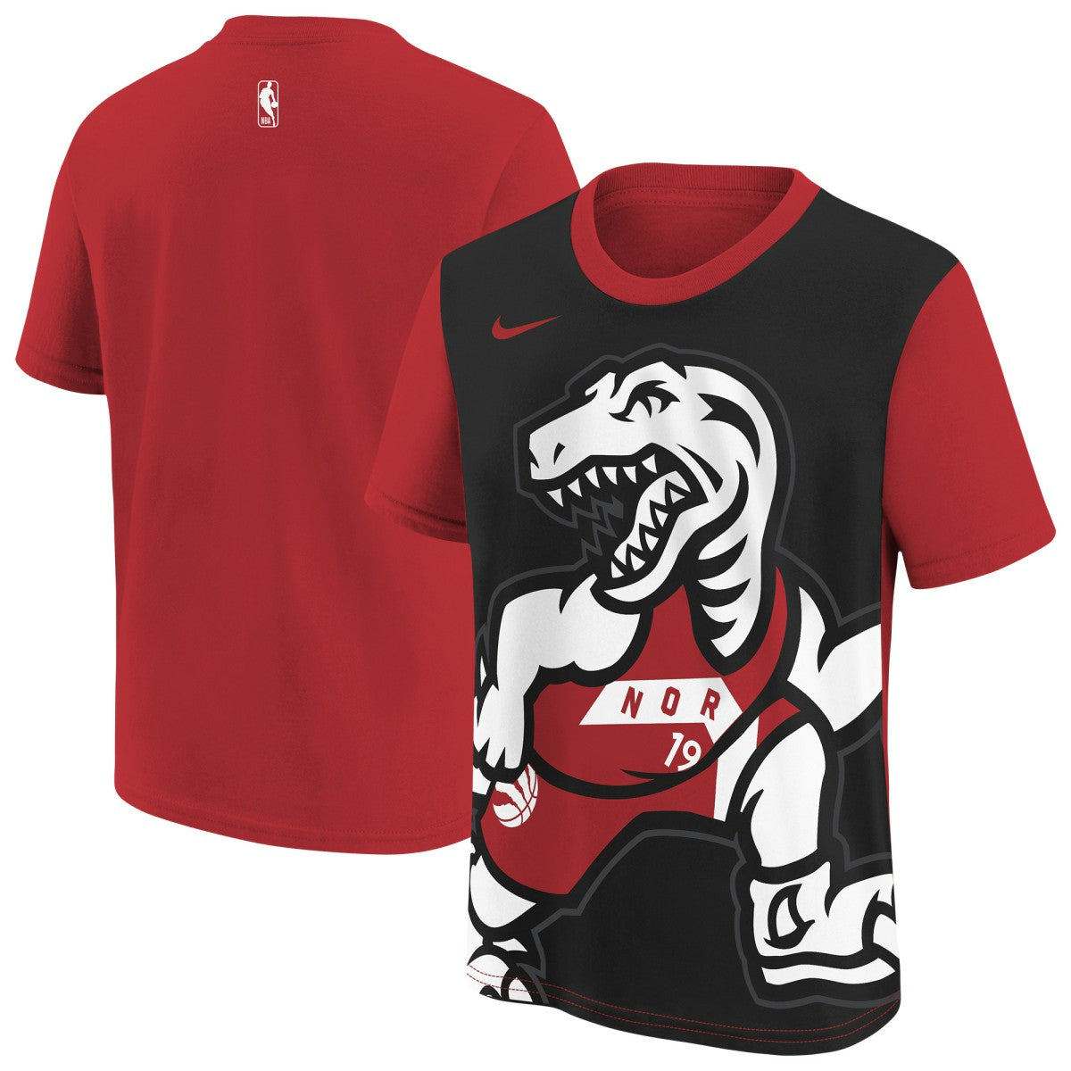 Toronto Raptors Youth 2025/26 City Edition Max90 T-Shirt - Red/Black cheap