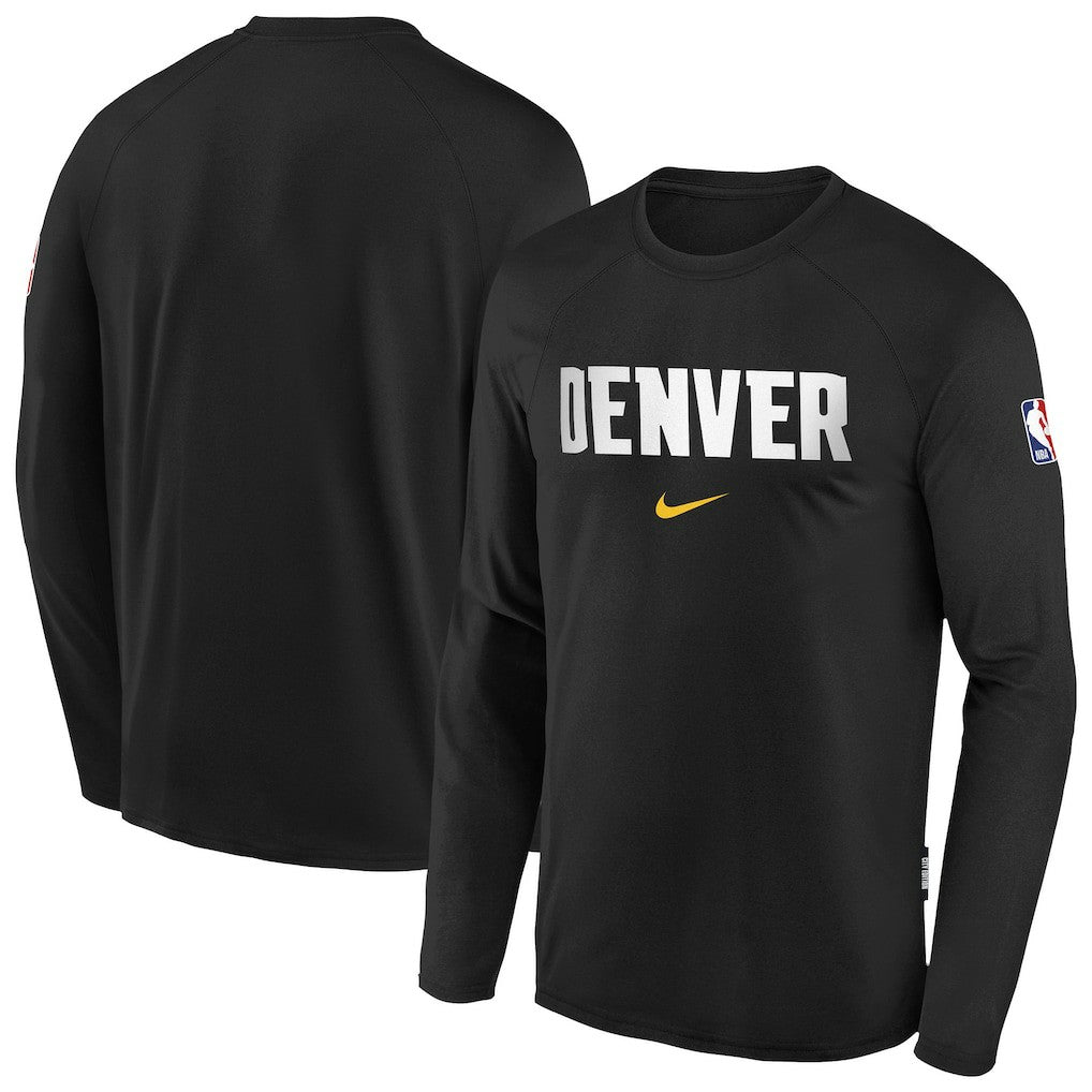 Denver Nuggets Youth 2025/26 City Edition Dri-Fit Long Sleeve Game Top sale - Black for sale