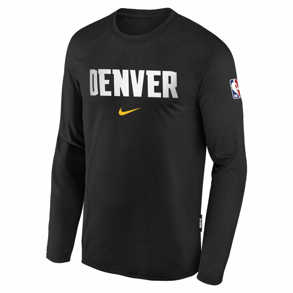 Denver Nuggets Youth 2025/26 City Edition Dri-Fit Long Sleeve Game Top sale - Black for sale