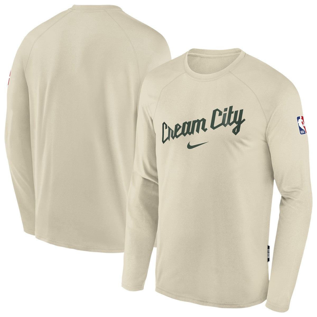 Milwaukee Bucks Youth 2025/26 City Edition Dri-Fit Long Sleeve Game Top - White for sale