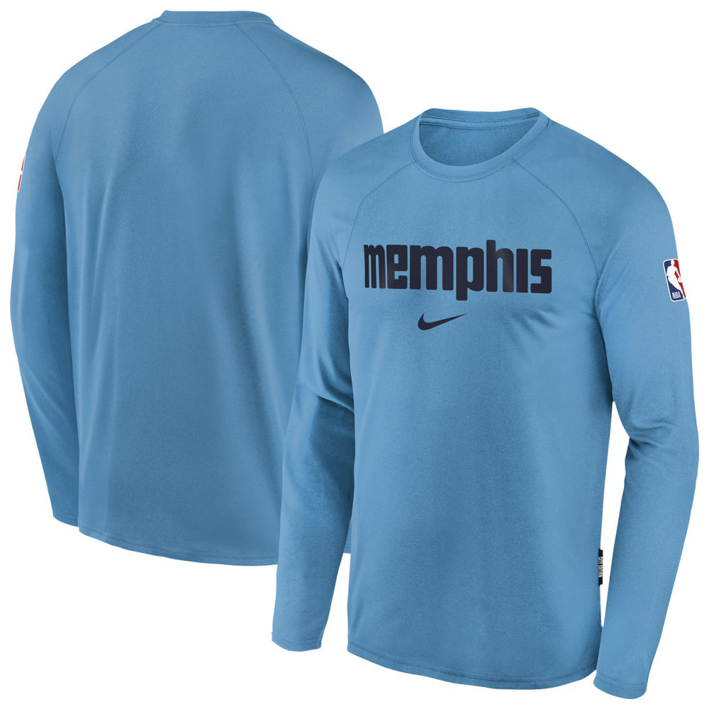Memphis Grizzlies Youth 2025/26 City Edition Dri-Fit Long Sleeve Game Top - Light Blue outlet