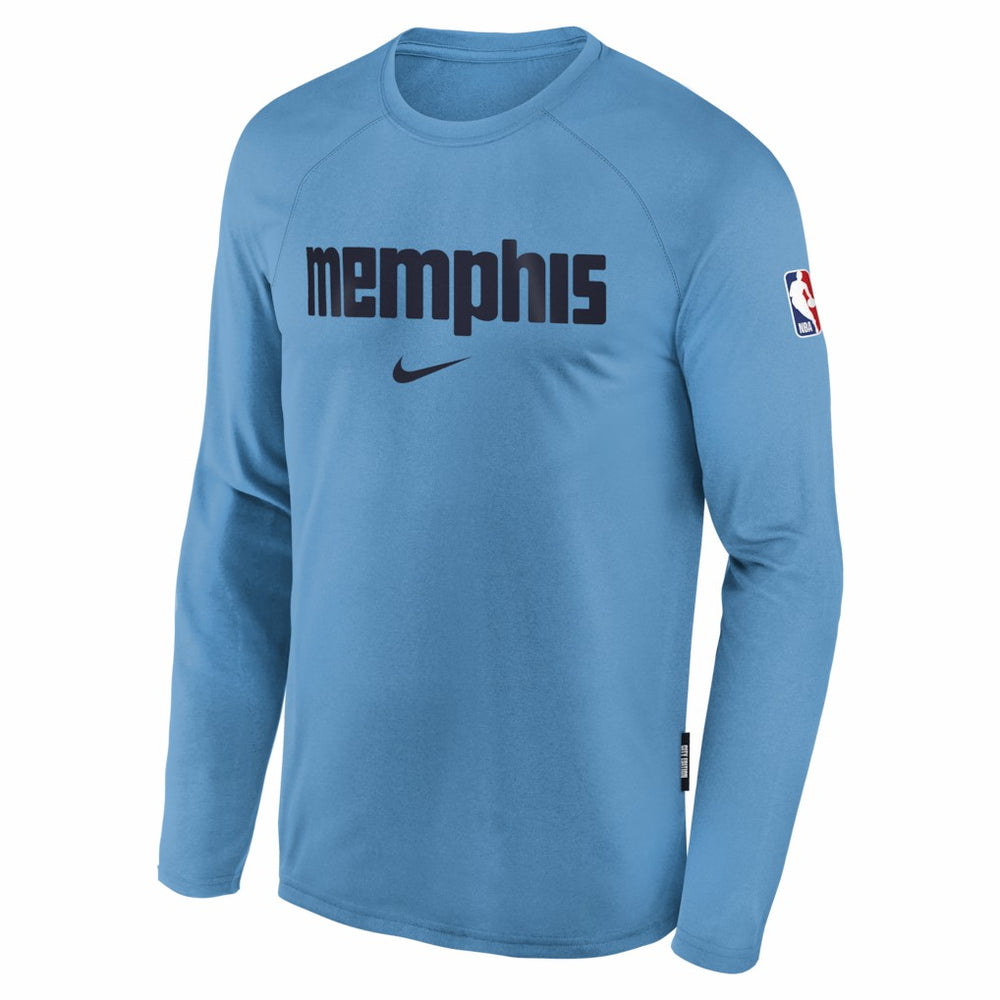 Memphis Grizzlies Youth 2025/26 City Edition Dri-Fit Long Sleeve Game Top - Light Blue outlet