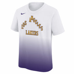 Los Angeles Lakers Youth 2025/26 City Edition Max90 T-Shirt - White/Purple for sale