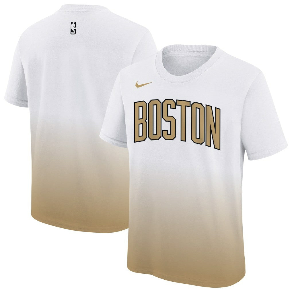 Boston Celtics Youth 2025/26 City Edition Max90 T-Shirt - White/Gold outlet