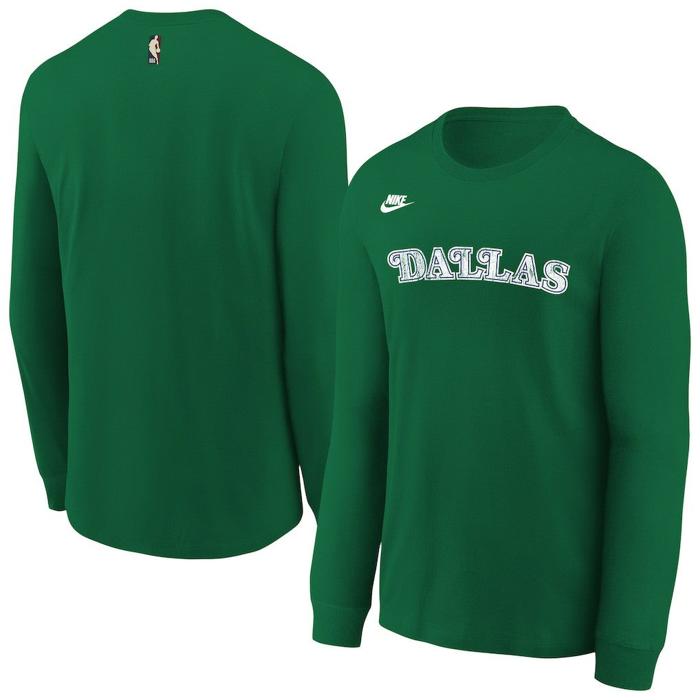 Dallas Mavericks Youth Hardwood Classics Essential Logo Max90 Long Sleeve T-Shirt sale - Green discount