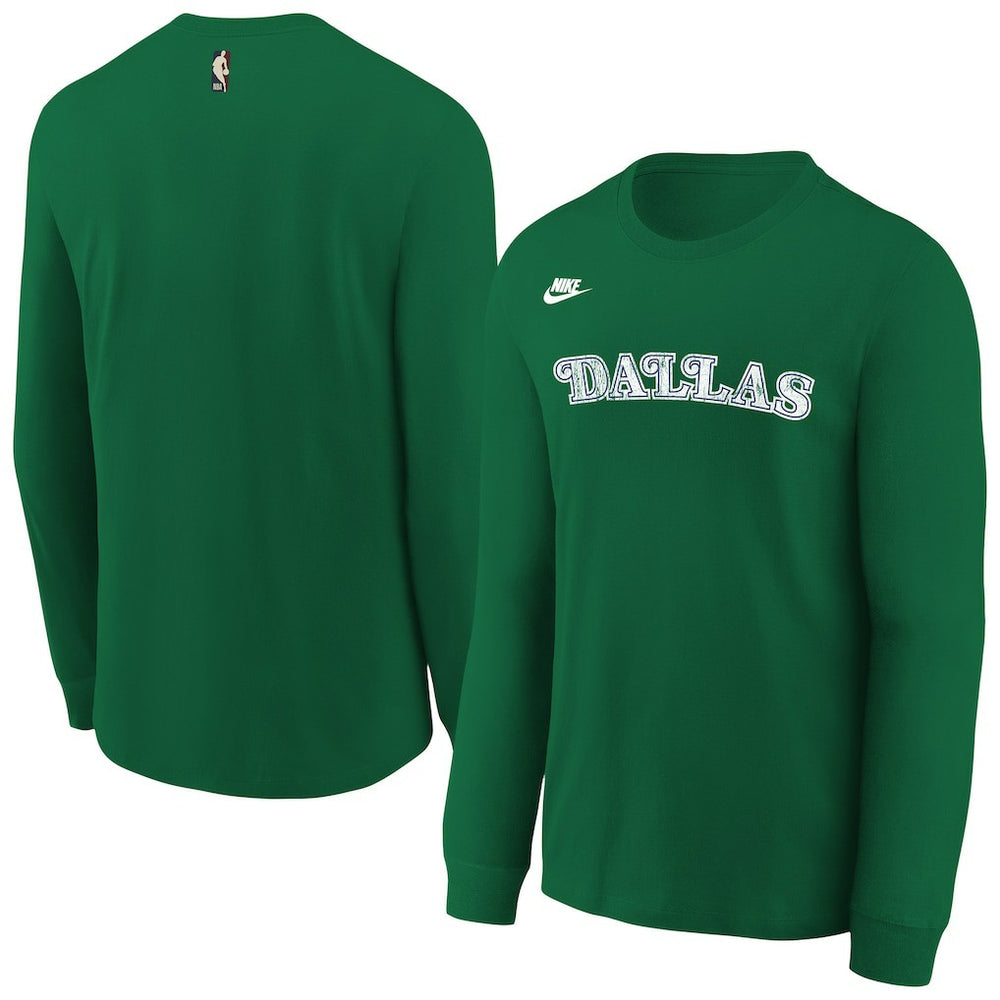 Dallas Mavericks Youth Hardwood Classics Essential Logo Max90 Long Sleeve T-Shirt sale - Green discount