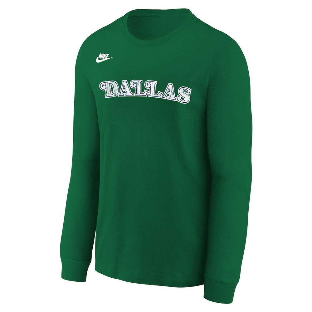 Dallas Mavericks Youth Hardwood Classics Essential Logo Max90 Long Sleeve T-Shirt sale - Green discount
