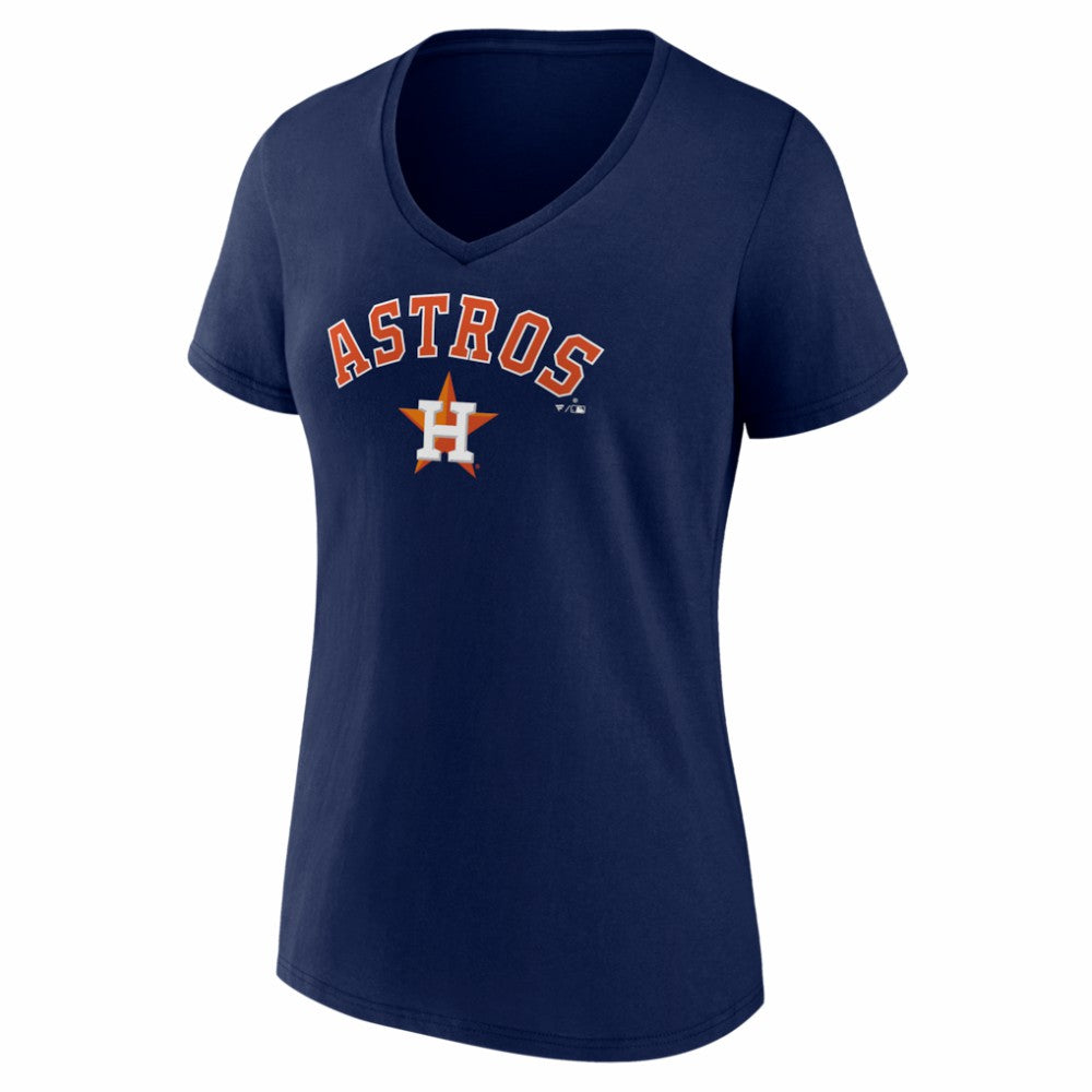Houston Astros Women's Logo V-Neck T-Shirt Navy