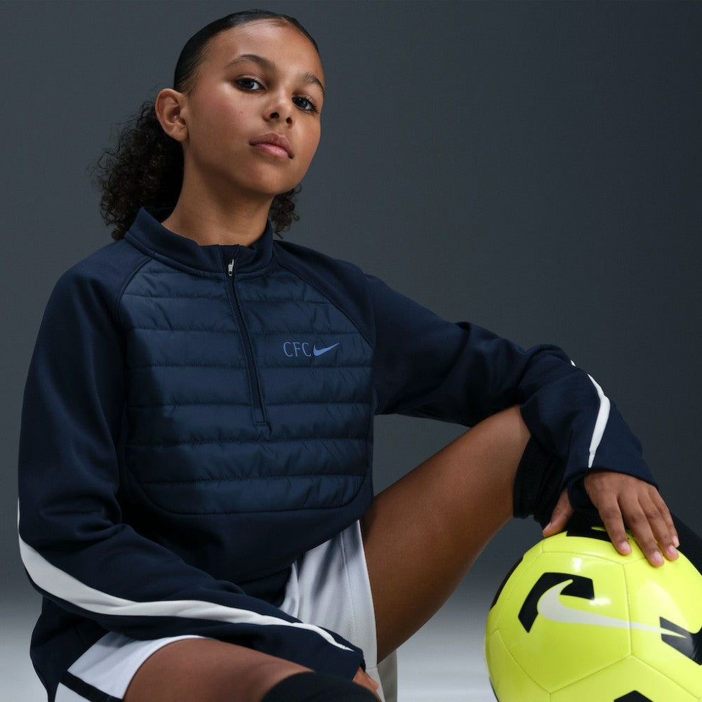 Chelsea Youth 2025/26 Academy Winter Warrior Drill Training Top - Navy outlet