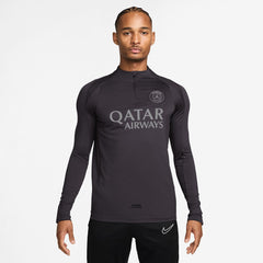 Paris Saint-Germain Strike Drill Quarter-Zip Long Sleeve Dri-FIT Top - Anthracite sale