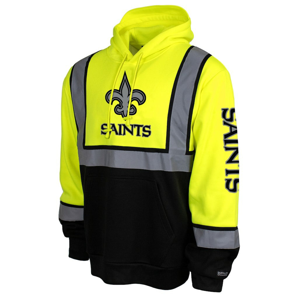 New Orleans Saints High-Visibility Safety Hooded Sweatshirt - Yellow on sale
