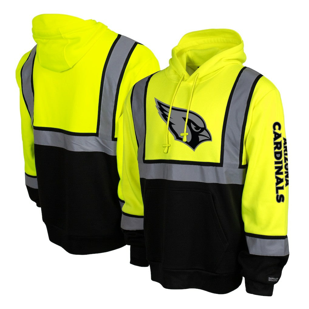 Arizona Cardinals High-Visibility Safety Hooded Sweatshirt - Yellow cheap