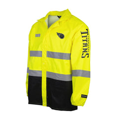 Tennessee Titans Hi-Vis Safety Waterproof Rainshell Full-Zip Hooded Jacket - Yellow for sale
