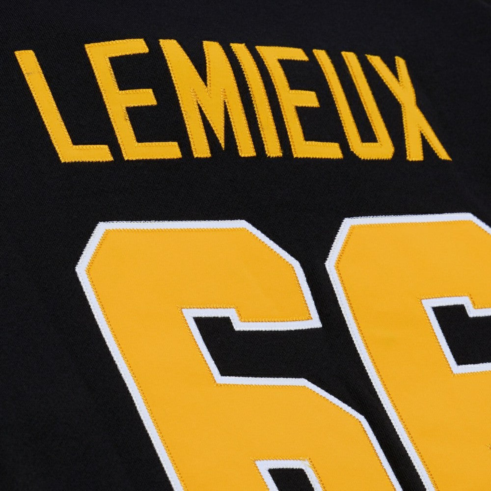 Mario Lemieux Pittsburgh Penguins Mitchell & Ness 1992 Name & Number Premium Pullover Hoodie - Black Hoodies