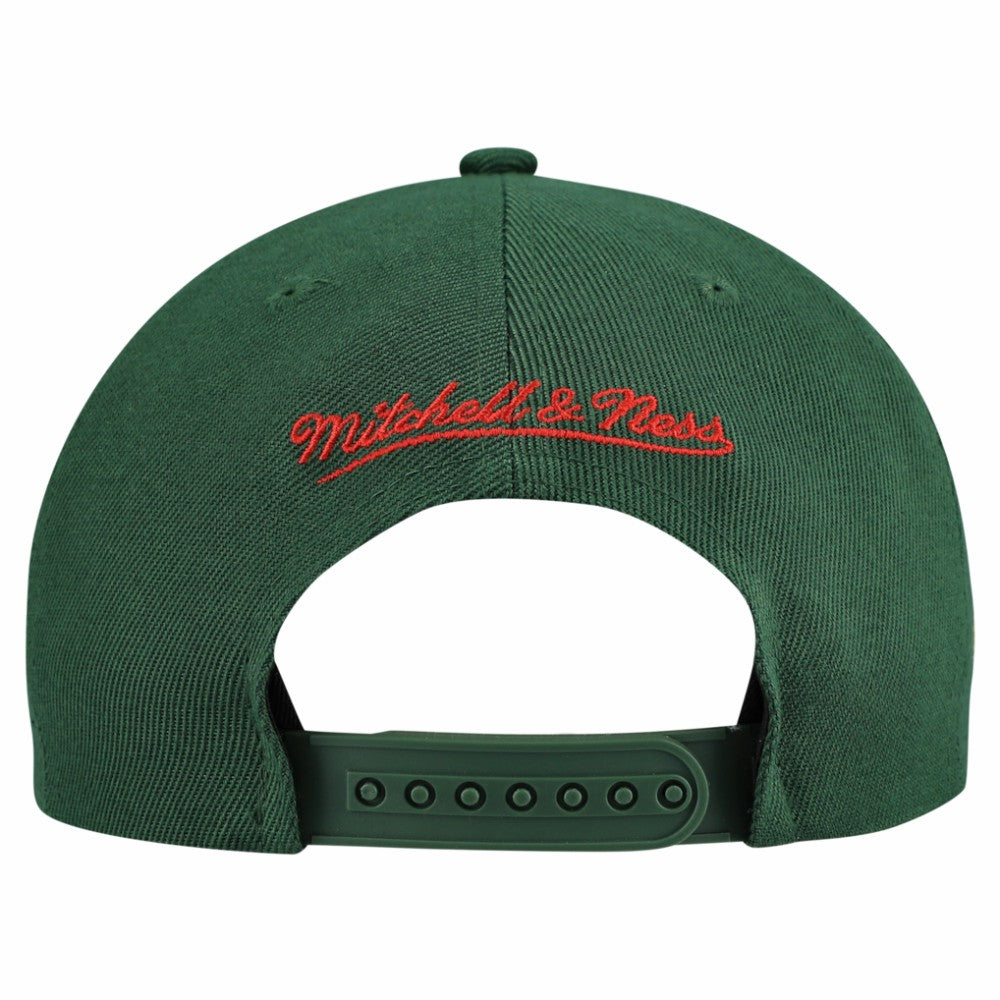 Minnesota Wild Mitchell & Ness Retro Script Colorblock Snapback Hat - Green Hats