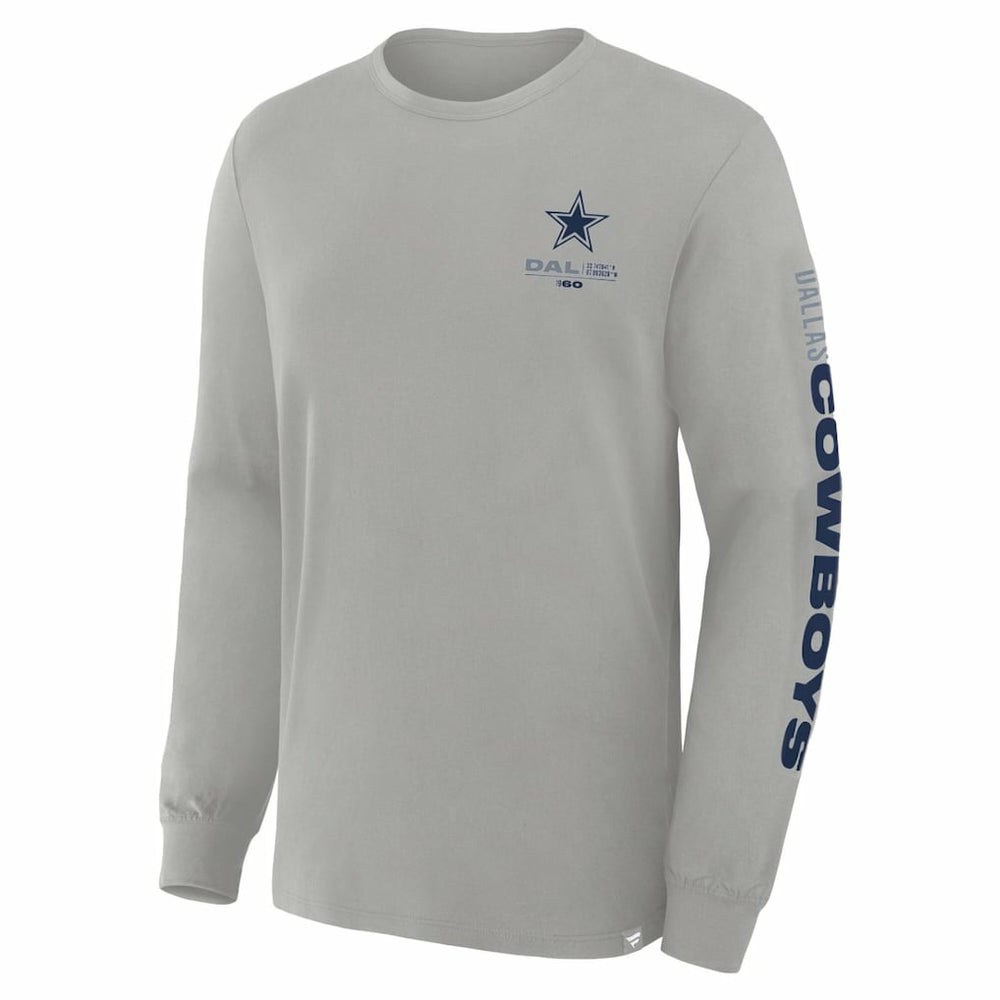 Dallas Cowboys Big & Tall Clock Management Legacy Long Sleeve T-Shirt - Heather Gray for sale