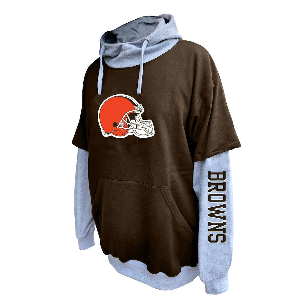 Cleveland Browns Big & Tall Twofer Pullover Hoodie - Brown/Heather Gray outlet
