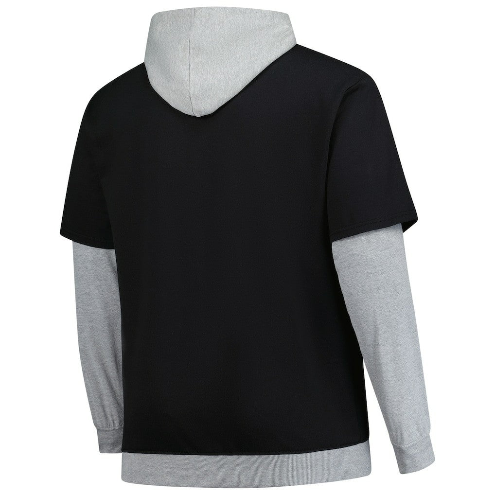 Pittsburgh Steelers Big & Tall Twofer Pullover Hoodie - Black/Heather Gray on sale