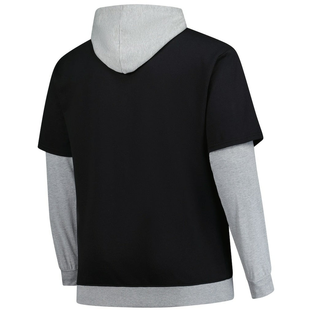 Pittsburgh Steelers Big & Tall Twofer Pullover Hoodie - Black/Heather Gray on sale