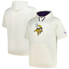 Minnesota Vikings Profile Big & Tall Chest Print and Logo Short Sleeve Pullover Hoodie - Oatmeal for sale