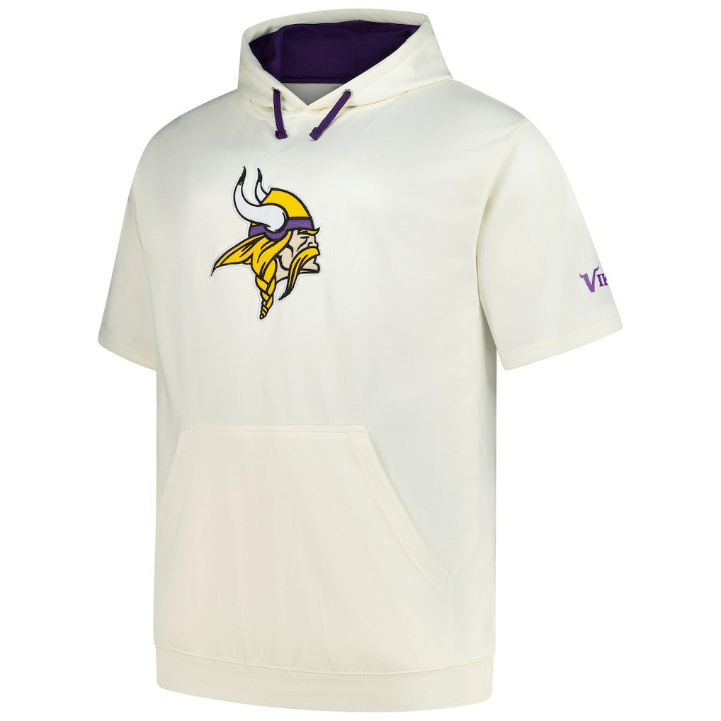 Minnesota Vikings Profile Big & Tall Chest Print and Logo Short Sleeve Pullover Hoodie - Oatmeal for sale