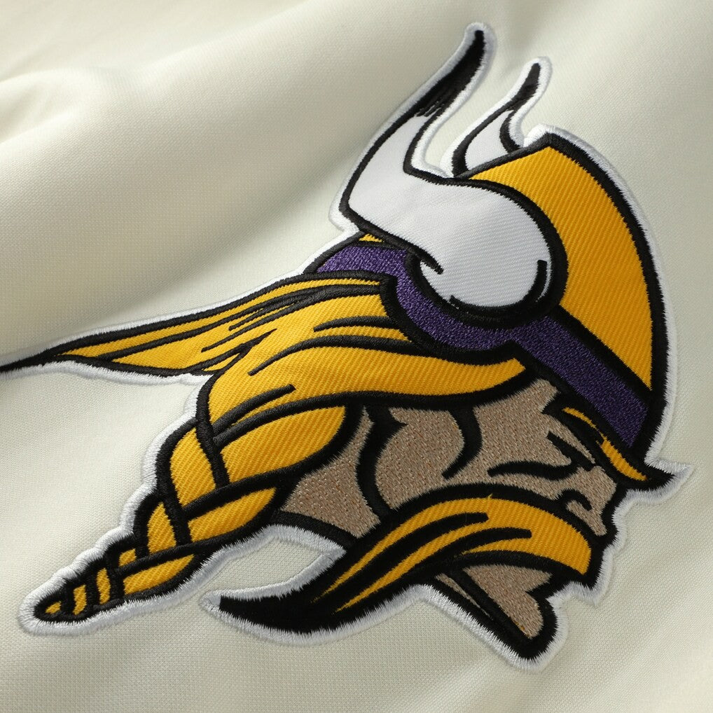 Minnesota Vikings Profile Big & Tall Chest Print and Logo Short Sleeve Pullover Hoodie - Oatmeal for sale