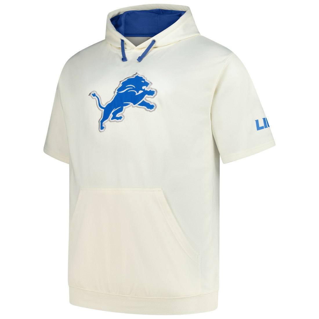 Detroit Lions Profile Big & Tall Chest Print and Logo Short Sleeve Pullover Hoodie - Oatmeal online