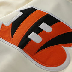 Cincinnati Bengals Profile Big & Tall Chest Print and Logo Short Sleeve Pullover Hoodie - Oatmeal cheap