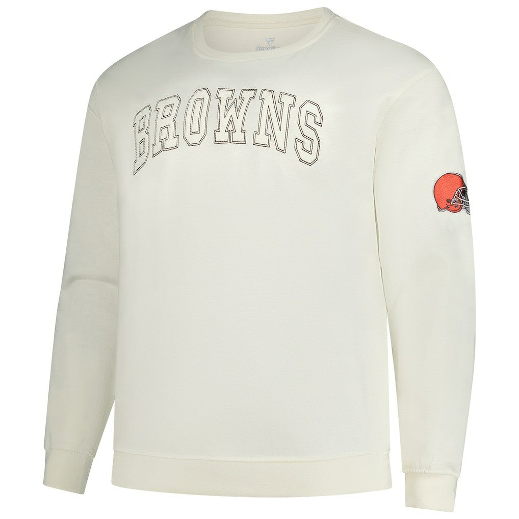 Cleveland Browns Profile Big & Tall Fleece Sweatshirt - Cream sale
