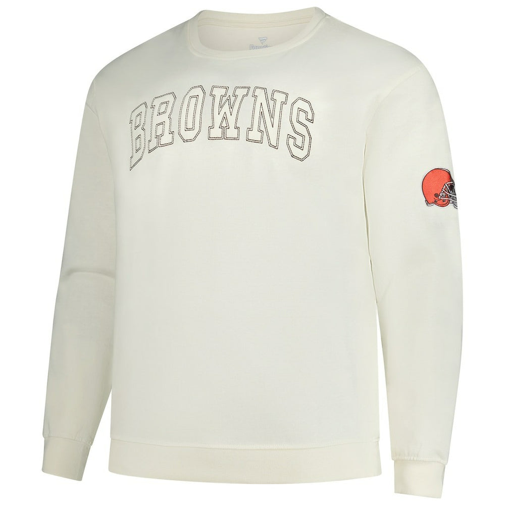 Cleveland Browns Profile Big & Tall Fleece Sweatshirt - Cream sale