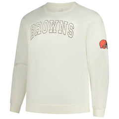 Cleveland Browns Profile Big & Tall Fleece Sweatshirt - Cream sale