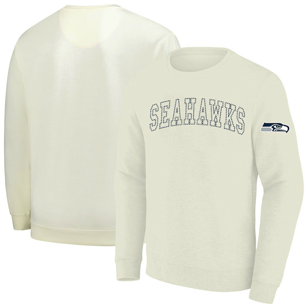 Seattle Seahawks Profile Big & Tall Fleece Sweatshirt - Cream discount