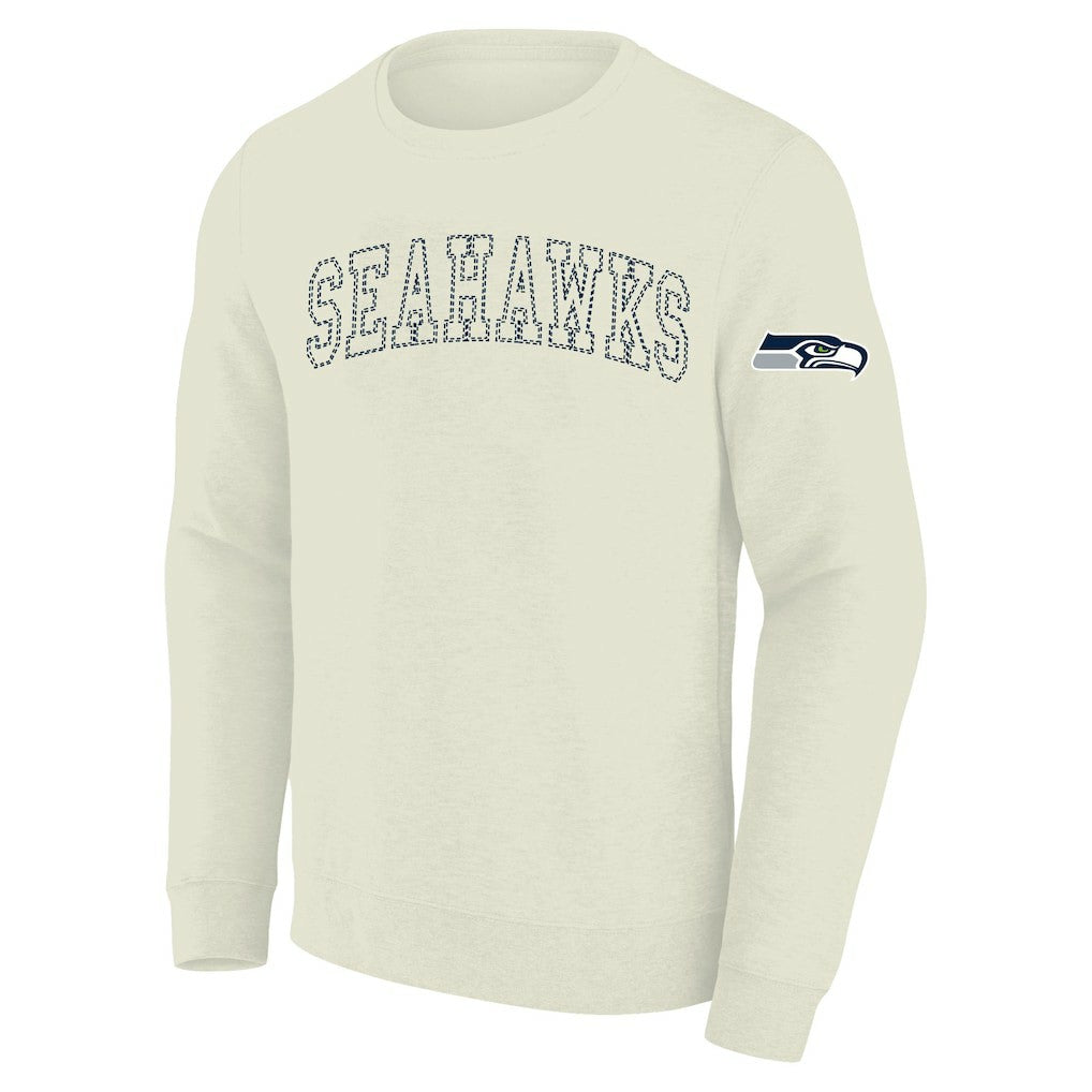 Seattle Seahawks Profile Big & Tall Fleece Sweatshirt - Cream discount
