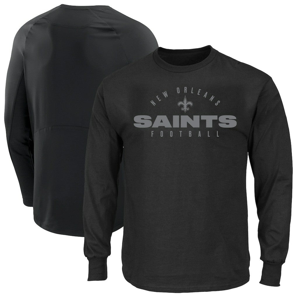 New Orleans Saints Big & Tall Coverage Scheme Long Sleeve T-Shirt - Black discount
