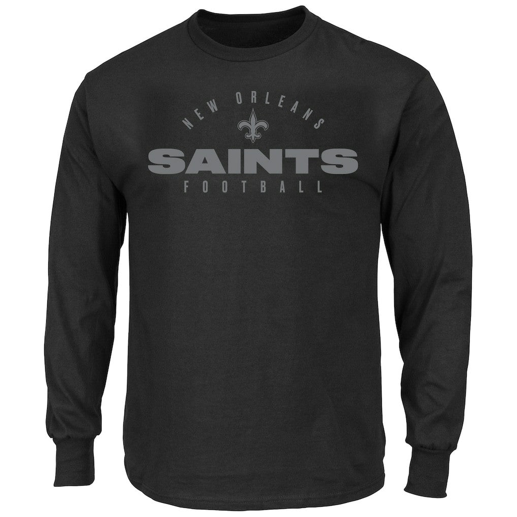 New Orleans Saints Big & Tall Coverage Scheme Long Sleeve T-Shirt - Black discount