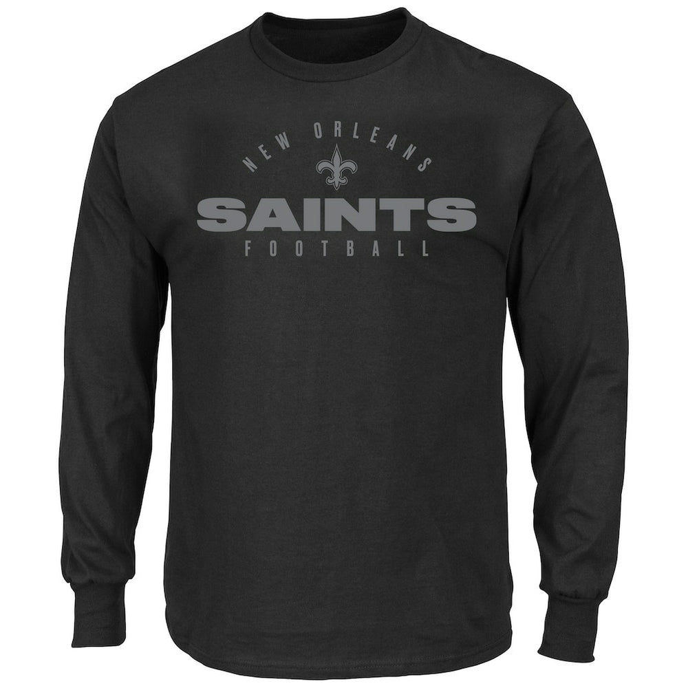 New Orleans Saints Big & Tall Coverage Scheme Long Sleeve T-Shirt - Black discount