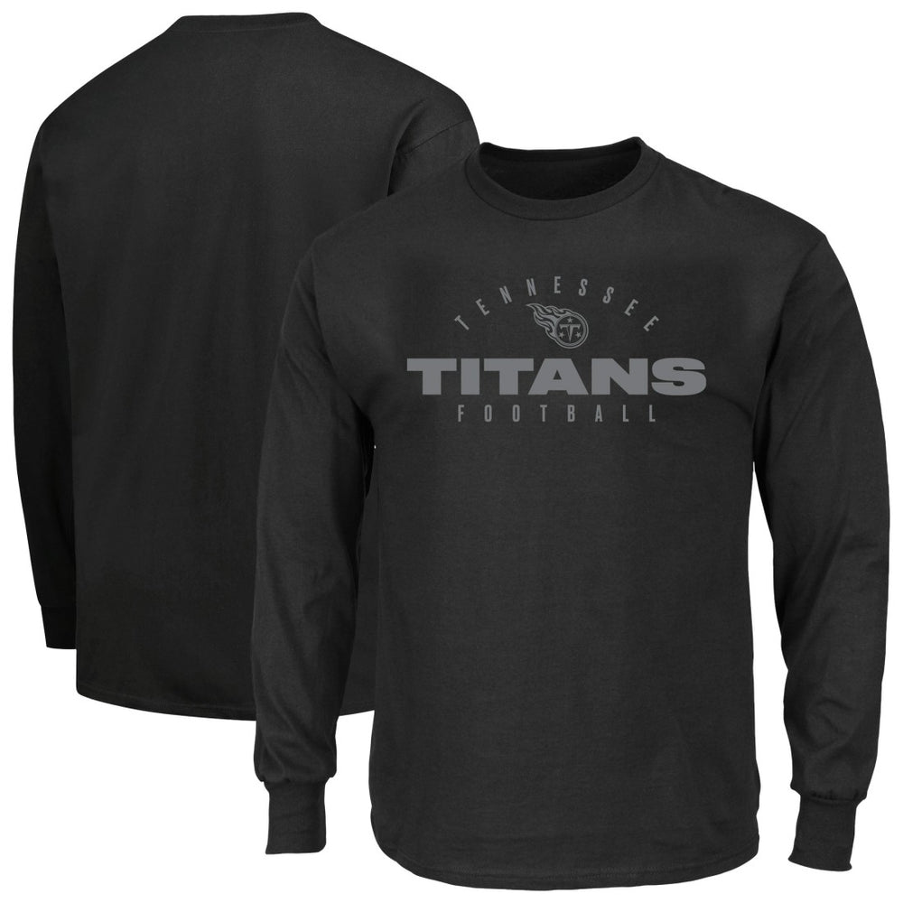 Tennessee Titans Big & Tall Coverage Scheme Long Sleeve T-Shirt - Black sale