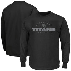 Tennessee Titans Big & Tall Coverage Scheme Long Sleeve T-Shirt - Black sale