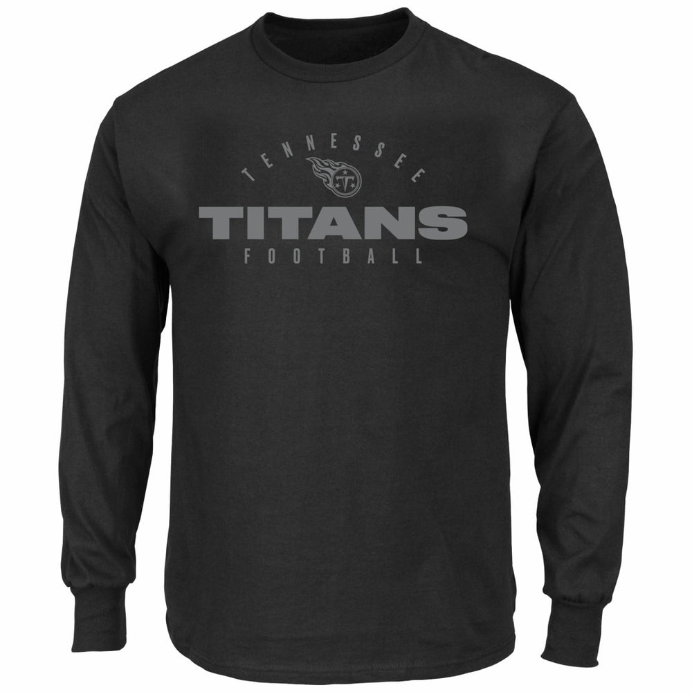 Tennessee Titans Big & Tall Coverage Scheme Long Sleeve T-Shirt - Black sale