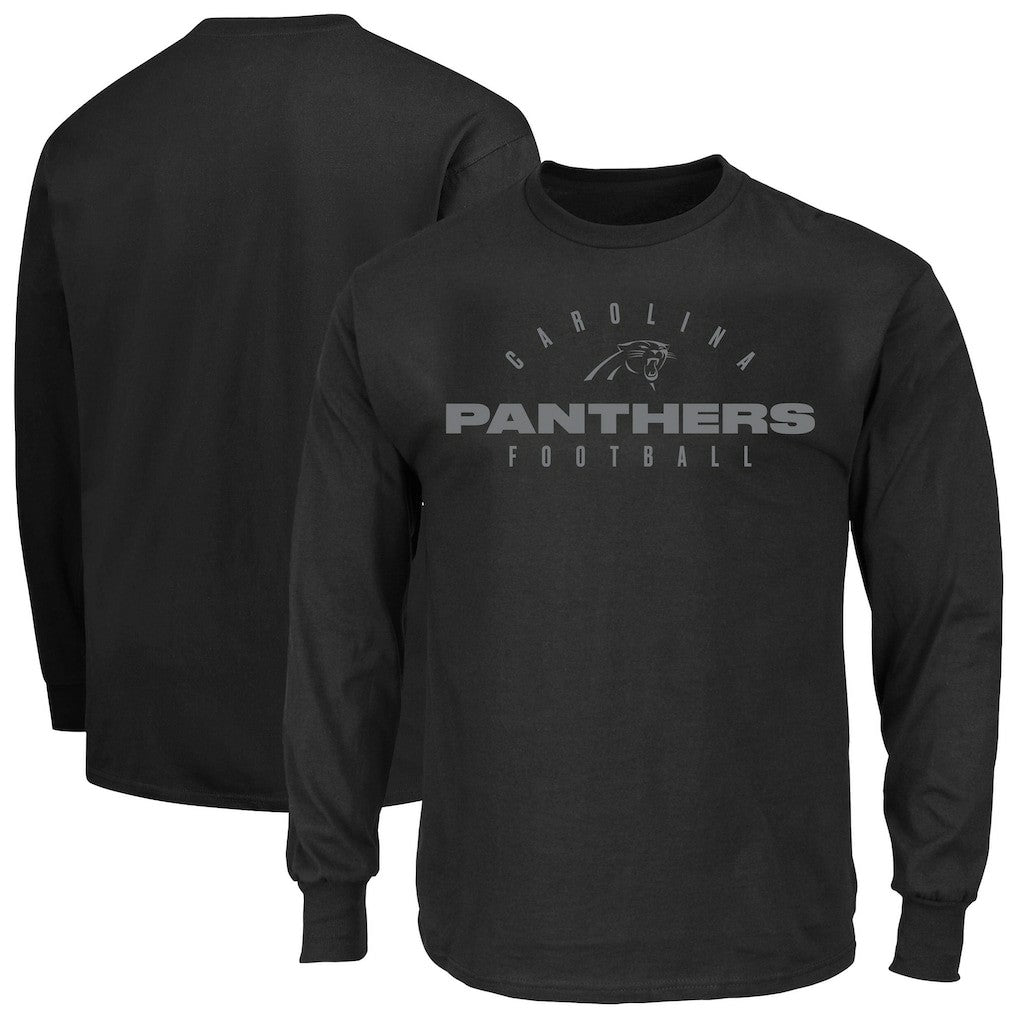 Carolina Panthers Big & Tall Coverage Scheme Long Sleeve T-Shirt - Black for sale