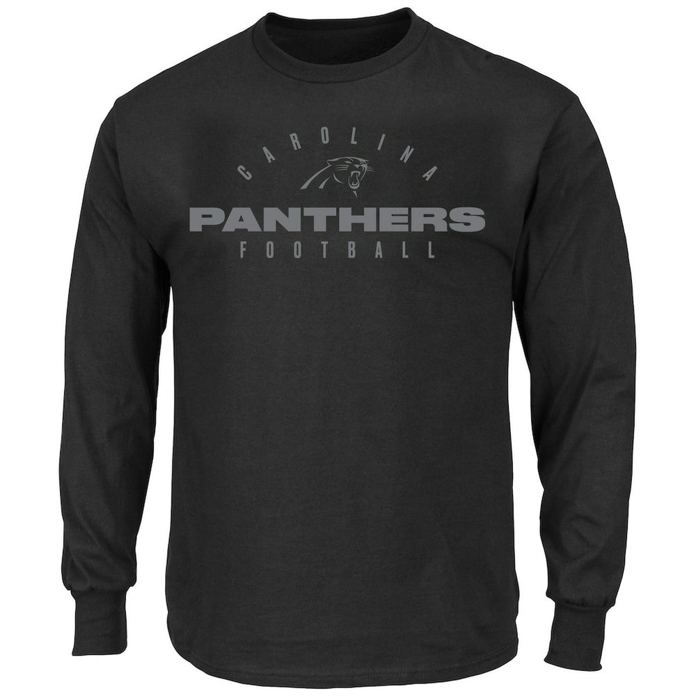 Carolina Panthers Big & Tall Coverage Scheme Long Sleeve T-Shirt - Black for sale