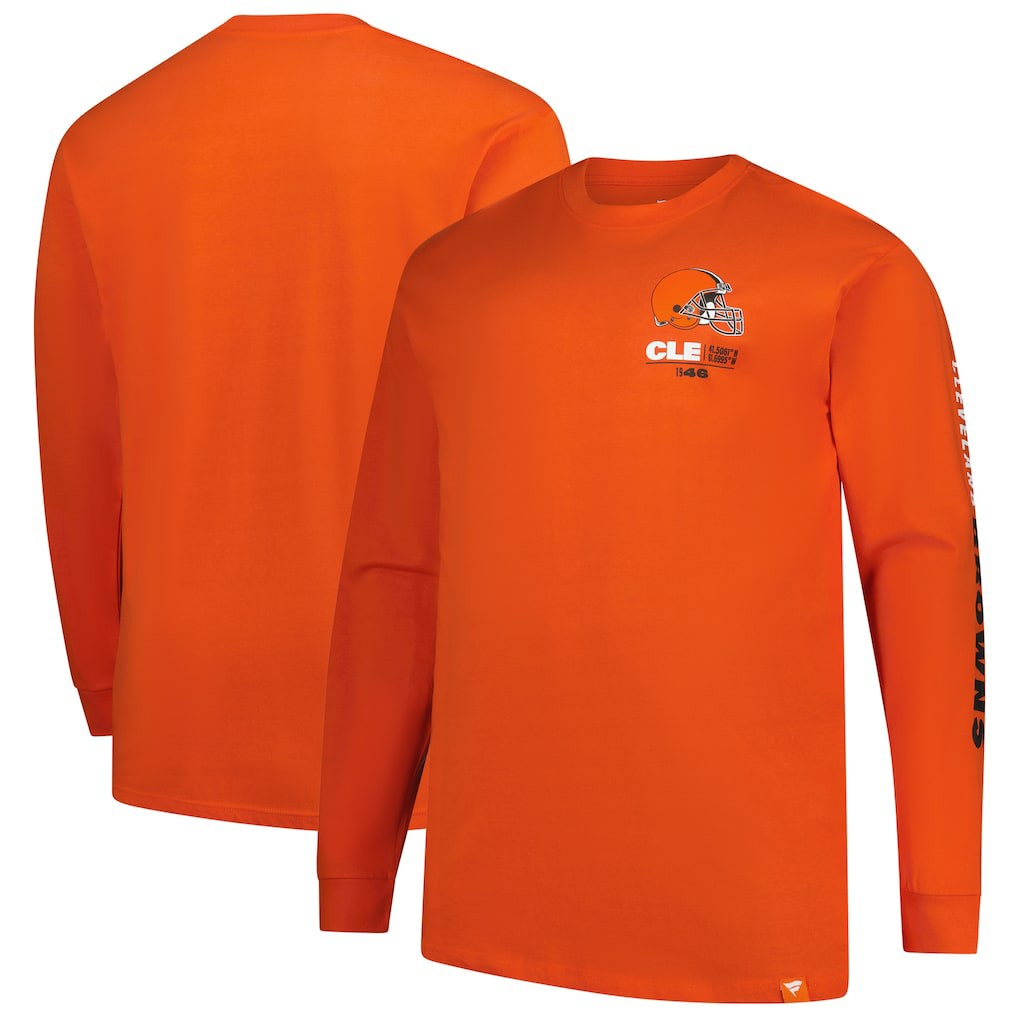 Cleveland Browns Big & Tall Clock Management Legacy Long Sleeve T-Shirt - Orange on sale
