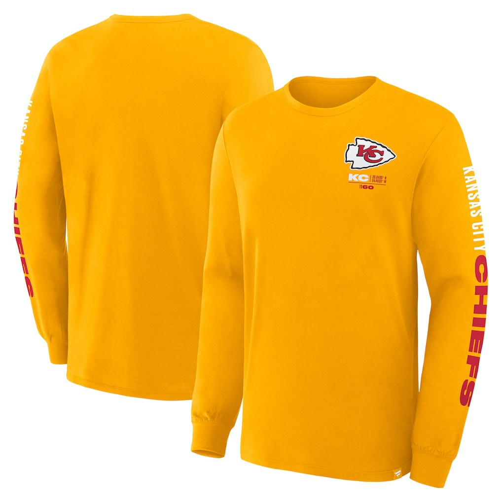 Kansas City Chiefs Big & Tall Clock Management Legacy Long Sleeve T-Shirt - Gold for sale