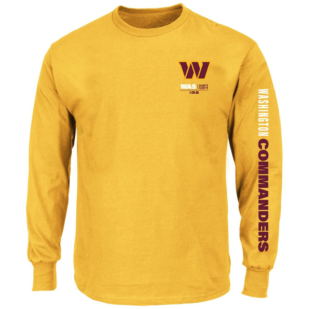 Washington Commanders Big & Tall Clock Management Legacy Long Sleeve T-Shirt - Gold outlet