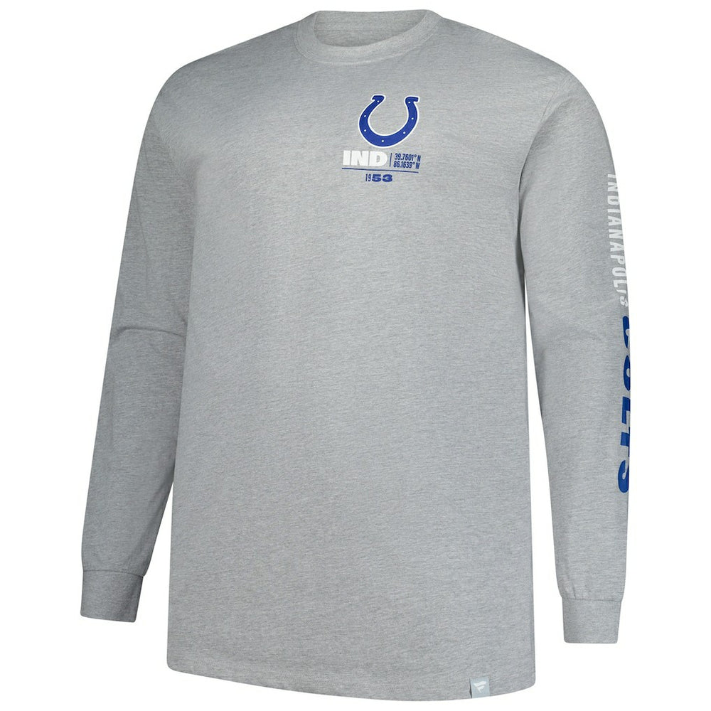 Indianapolis Colts Big & Tall Clock Management Legacy Long Sleeve T-Shirt - Heather Gray online